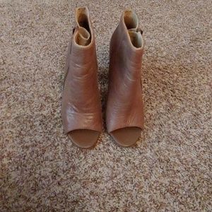 Brown peep toe booties $40 obo